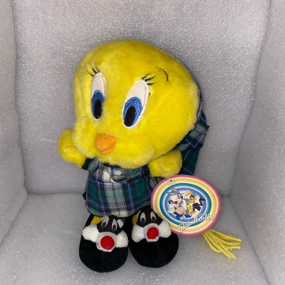 Tweety Bird in PJ’s Sylvester slippers plush VTG - Picture 1 of 6
